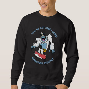 Sugarbush Vermont Yeti Snowboarding Vacation Kids Sweatshirt