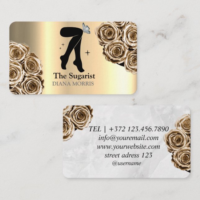 Sugaring Hair Removal Business Card (Front/Back)