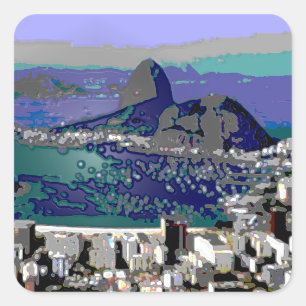 SugarLoaf and Guanabara Bay Square Sticker