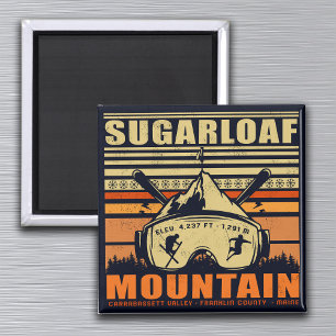 Sugarloaf Maine Mountain Vintage Ski Souvenir Magnet