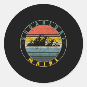Sugarloaf Maine Skiing Mountain Snowboarding Ski W Classic Round Sticker