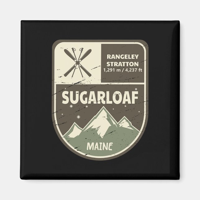 Sugarloaf Maine Skiing Vintage  Magnet (Front)