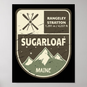 Sugarloaf Maine Skiing Vintage Poster