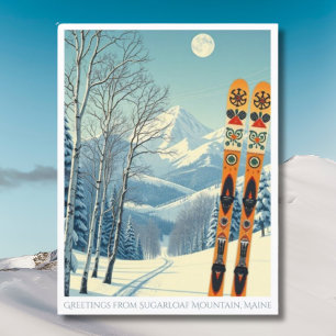 Sugarloaf Mountain Maine ski vacation Postcard