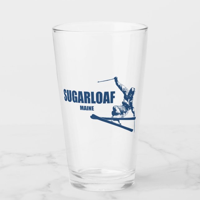 Sugarloaf Mountain Maine Skier Glass (Front)