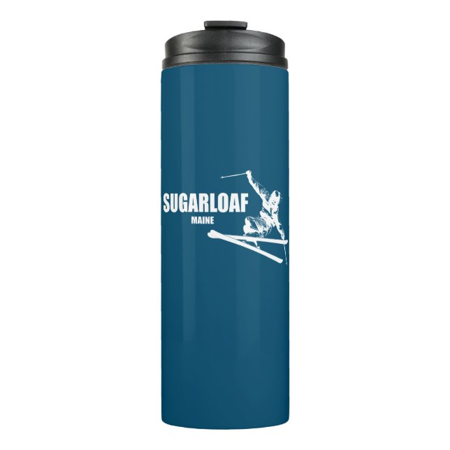Sugarloaf Mountain Maine Skier Thermal Tumbler (Front)