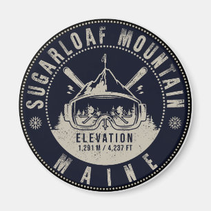 Sugarloaf Mountain Maine Vintage Skiing Souvenirs Magnet