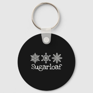 Sugarloaf Mountain Skier Skiing Ski Snowflakes Rus Key Ring