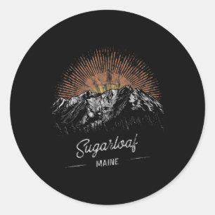 Sugarloaf Mountains Maine Hiking Outdoors Vintage Classic Round Sticker