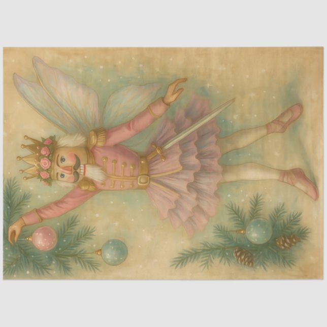 Sugarplum Fairy Nutcracker • Pink Christmas  Tissue Paper (Front)