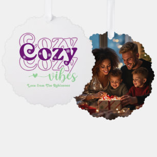 Sugarplum Magic Cosy Vibes Retro Christmas Photo Tree Decoration Card