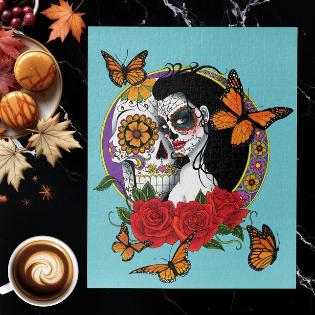 Sugars Skulls Art Nouveau Jigsaw Puzzle (Creator Uploaded)