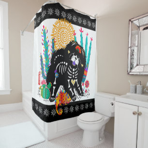SUGARSKULL NIRVANA Chow Dog Shower Curtain