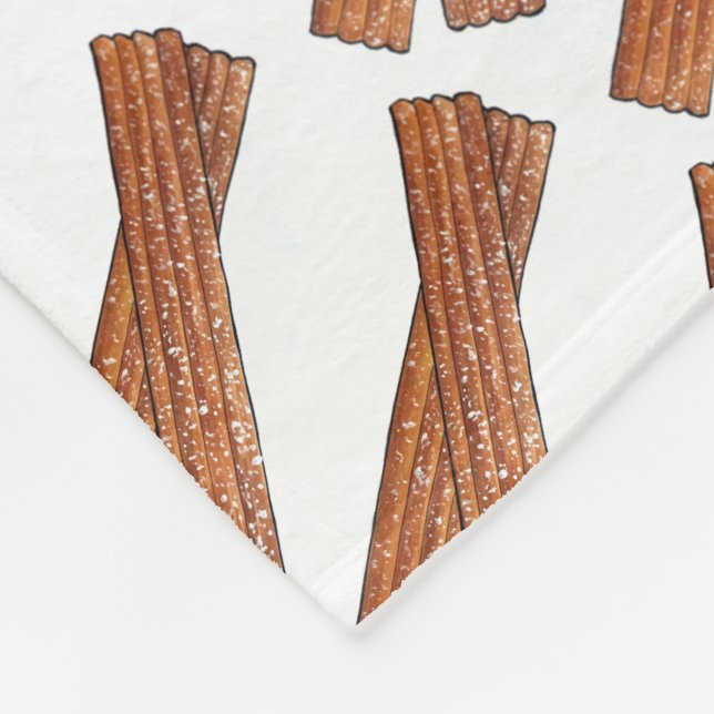 Sugary Churro Fried Dough Pastries Churros Print Fleece Blanket (Corner)