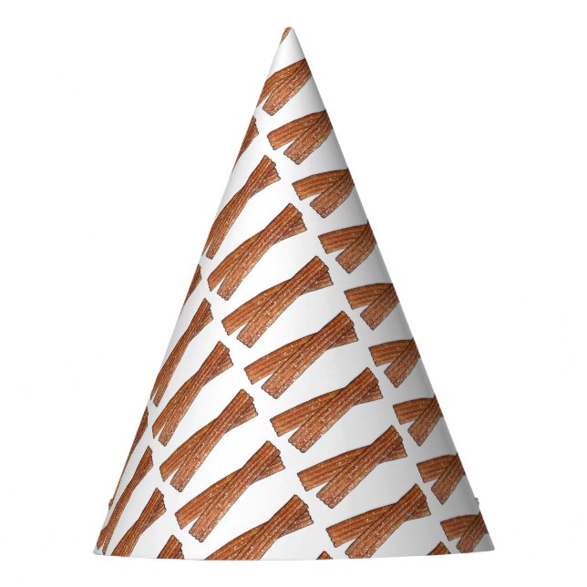 Sugary Churro Fried Dough Pastries Churros Print Party Hat (Front)