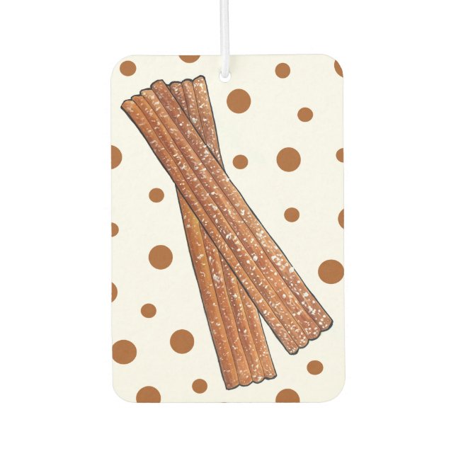 Sugary Churro Fried Dough Pastry Spanish Food Car Air Freshener (Front)