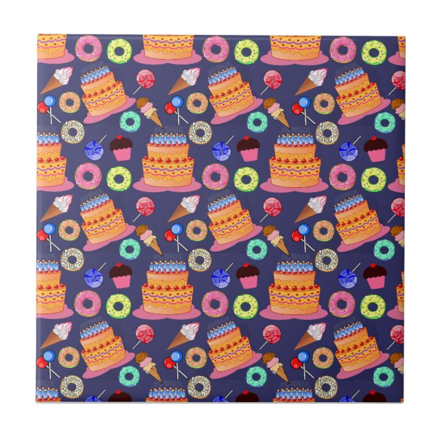 Sugary Delights  Pattern Ceramic Tile (Front)