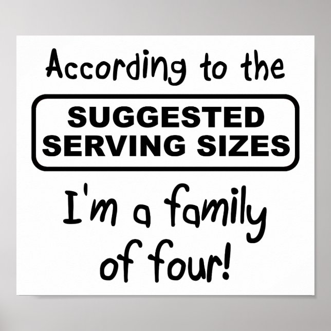 Suggested Serving Funny Poster (Front)
