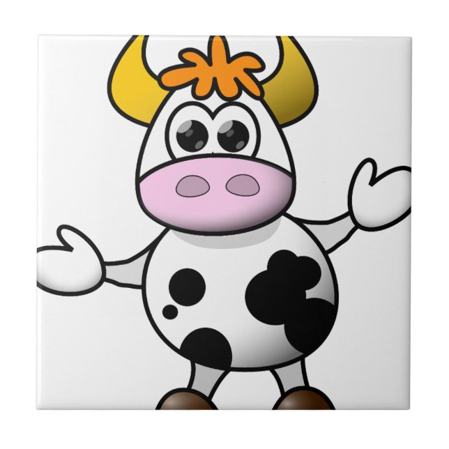 Suggestive cow ceramic tile (Front)