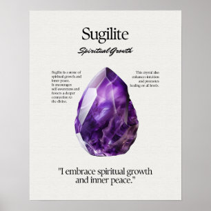 Sugilite Gem Crystal Meaning Card Poster