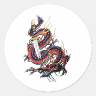 Sui Riu Japanese Dragon Katana Classic Round Sticker