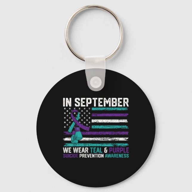 Suicide Awareness 2024 In September We Wear Teal P Key Ring (Front)