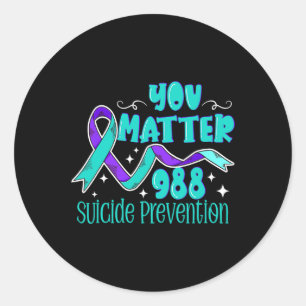 Suicide Awareness - 988 Shirt - Suicide Prevention Classic Round Sticker