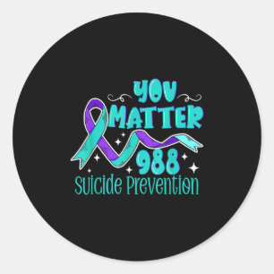 Suicide Awareness - 988 Shirt - Suicide Prevention Classic Round Sticker