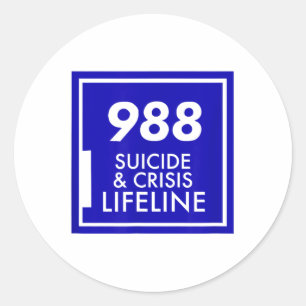 Suicide Awareness - 988 Shirt - Suicide Prevention Classic Round Sticker