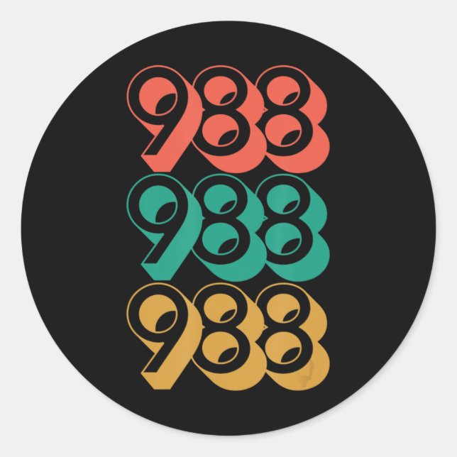 Suicide Awareness - 988  - Suicide Prevention 988  Classic Round Sticker (Front)