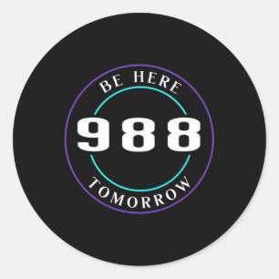 Suicide Awareness 988 - Suicide Prevention Classic Round Sticker