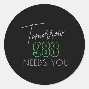 Suicide Awareness 988 - Suicide Prevention Classic Round Sticker