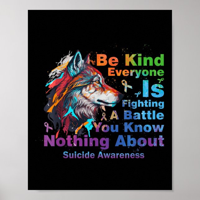Suicide Awareness Be Kind Everyone Is Fighting A B Poster (Front)