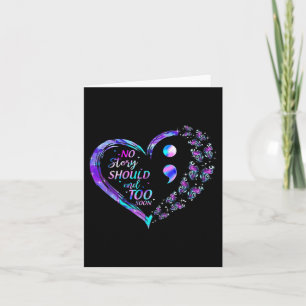 Suicide Awareness Butterflies Heart Semicolon Shir Card
