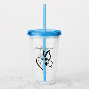Suicide Awareness Butterfly Semicolon Heart Acrylic Tumbler