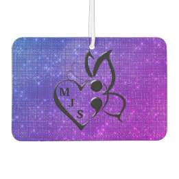Suicide Awareness Butterfly Semicolon Heart Car Air Freshener