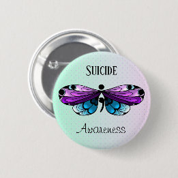 Suicide Awareness Butterfly Semicolon Pin