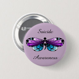 Suicide Awareness Butterfly Semicolon Pin