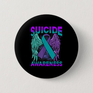 Suicide Awareness Clothing Wings Ribbon Suicide Pr 6 Cm Round Badge