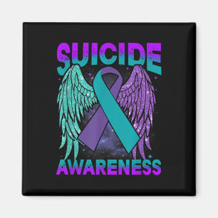 Suicide Awareness Clothing Wings Ribbon Suicide Pr Magnet