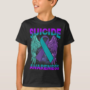 Suicide Awareness Clothing Wings Ribbon Suicide Pr T-Shirt
