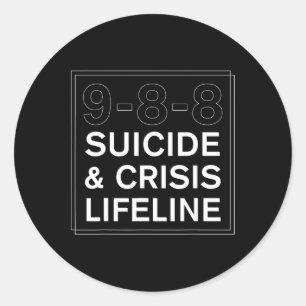 Suicide Awareness Crisis Lifeline 988 1  Classic Round Sticker