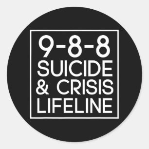 Suicide Awareness Crisis Lifeline 988 Classic Round Sticker