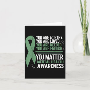 Suicide Awareness Depression Anxiety Mental Health Card