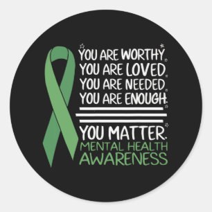 Suicide Awareness Depression Anxiety Mental Health Classic Round Sticker