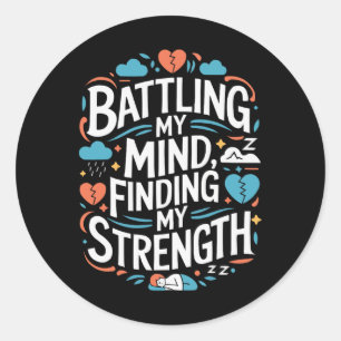 Suicide Awareness Depression Anxiety Mental Health Classic Round Sticker