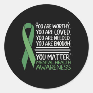 Suicide Awareness Depression Anxiety Mental Health Classic Round Sticker
