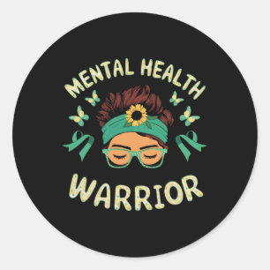 Suicide Awareness Depression Anxiety Mental Health Classic Round Sticker