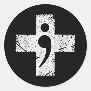 Suicide Awareness Depression Anxiety Mental Health Classic Round Sticker