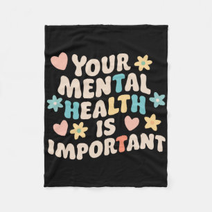 Suicide Awareness Depression Anxiety Mental Health Fleece Blanket